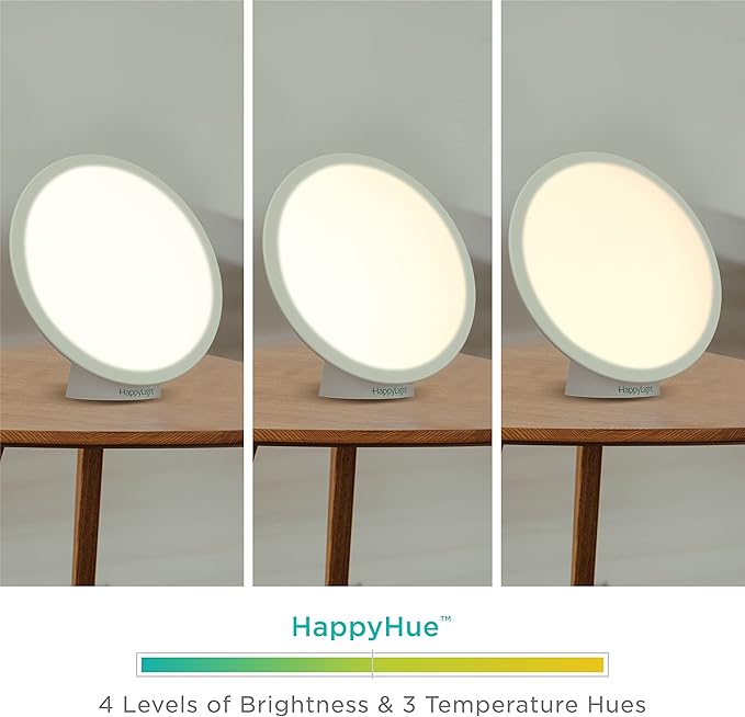 Verilux HappyLight Halo - Cordless LED Light Therapy Lamp with a 360° Magnetic Base &amp Rechargeable Battery for Portable UV-Free Full Spectrum 10000 LUX Light with Adjustable Brightness and Colo
