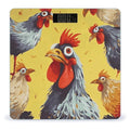 Art Chicken Painting Bathroom Scale Weight Scale for Body WeightHighly Accurate Digital Weighing Machine Clear LED Display Digital Bathroom Body Scale 400lb/182kg