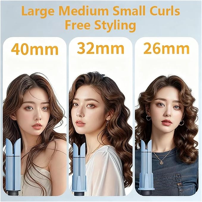 Automatic Curling Iron with 28/32/40mm Barrels - Rapid Heating Scald Design for Long-Lasting Curls(SL318Pink)