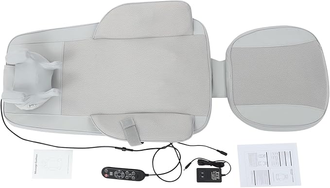 Shiatsu Neck and Back Massager with Heat 4D Kneading Back Massager for Pain Relief Deep Tissue Adjustable Intensity &amp Height 180° Angle Massage Pad for Office Chair Home (Gray)