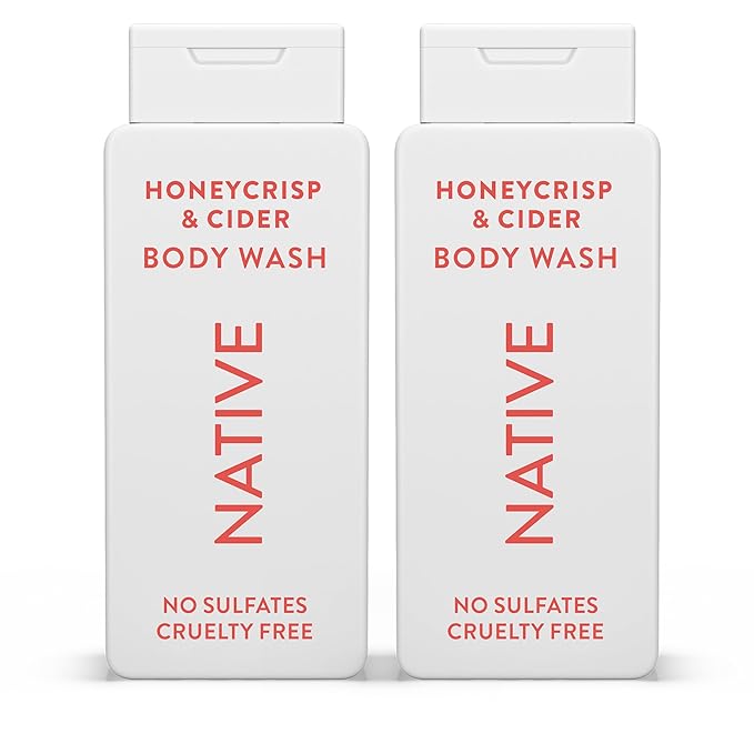 Native Body Wash with Naturally Derived Ingredients - Honey Crisp &amp Cider - For Women &amp Men Sulfate Paraben &amp Dye Free Leaving Skin Soft and Hydrating | Fall Seasonal Scent Bundle 18 o