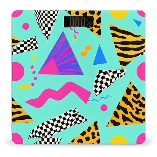 Women's Fashion Automatic Switch Digital Bathroom Weighing Scale Smart Scale Geometric Checkered Zebra Tiger Leopard Print Mint Green Retro 80s 90s