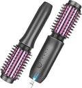 Cordless Curling Iron Brush 2024 New Portable Travel Curling Iron Mini Brush for Women 7000Mah USB Rechargeable Curling Wand Brush with Negative Ion Gray