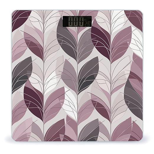 Purple and White Scale for Body Weight Precision Bathroom Weighing Scales with Back Lit LCD Display Sturdy Tempered Glass Body Weight Scales Digital Bathroom Scale 400lb