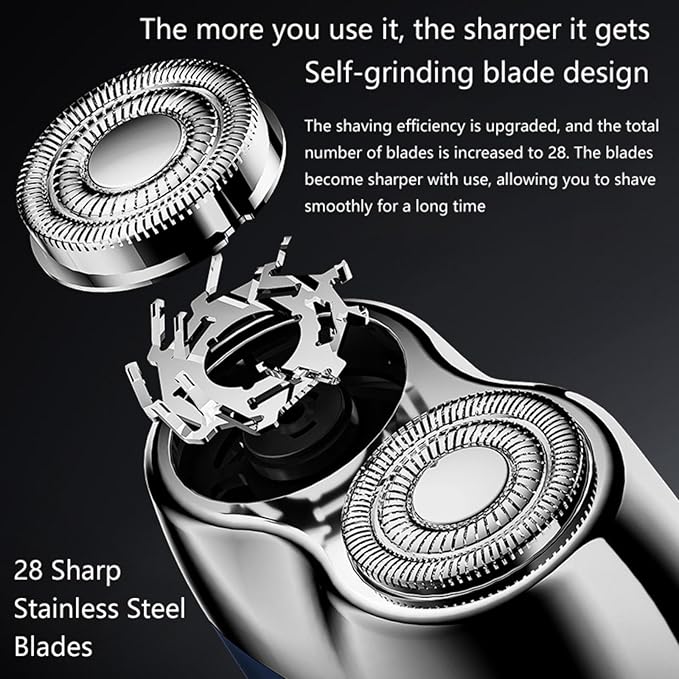 Electric Mini Shaver Pockets Razor Trimmer for Men Portable Wet and Dry Cordless Rechargeable Shaver Waterproof IPX7 Suitable for Travel Car Home Office Use (Silver)