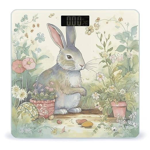 Garden Bunny Scale for Body Weight Digital Bathroom Scale Toughened Glass High Precision Scales for Body Weight with Large LCD Backlight Display Weight Scales