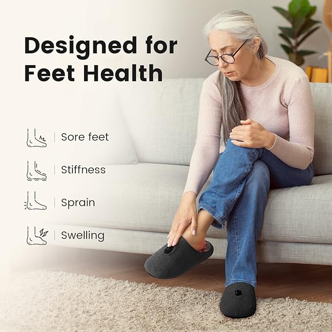 Scienlodic Rechargeable Red Light Therapy for Feet - Red and Blue Light Therapy Device at Home - 460nm &amp 660nm &amp 850nm with Pulse Mode for Feet Healthy- 2pcs (Black)