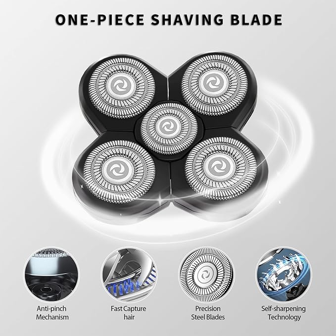 Head Shaver Replacement Heads Shaver Replacement Blades Refills Compatible with Freebird Shaver (4)
