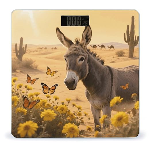 Donkey &amp Desert Scale for Body Weight Sturdy Tempered Glass Weighing Scales with LCD Display Accurate Digital Bathroom Scale Convenient Body Fat Smart Scales Easy Read