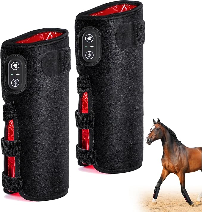 Portable Red Light Therapy for Horse Legs Relieves Joint Stiffness and Promotes Muscle Recovery in Horses (Black 2 Pcs)