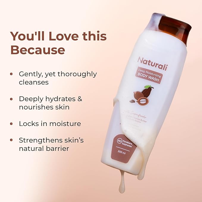 Deep Moisturising Body Wash With Shea Butter Cocoa Butter &amp Murumuru Butter 200ml