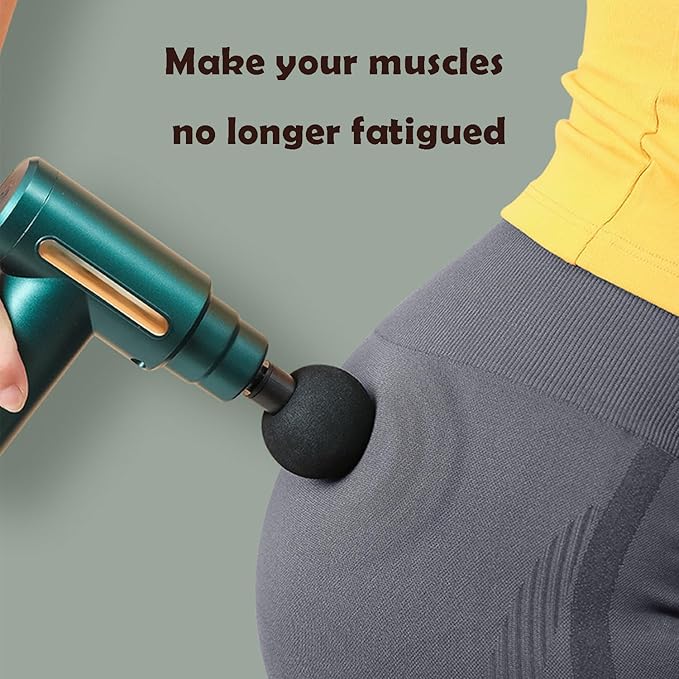 Mini Massage Gun Deep Tissue Muscle Massager for Back Pain Relief Small Massage Gun Travel Massager Handheld Quiet Percussion Massager Portable (Gray)