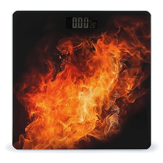 Roaring Flame Bathroom Scale Rounded Smart Scale for Body Weight Automatic Power On/Off Weight Scales Accurate Bathroom Digital Scales for Pet Home Bedroom Kitchen