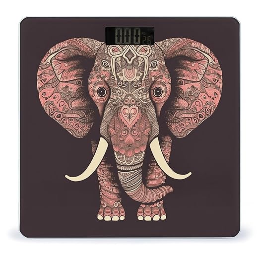 Heart Shaped Elephant Weight Scale Digital Electronic Scales Bathroom Scale Larg LCD Backlight Display High Precision MeasurementsTempered Glass