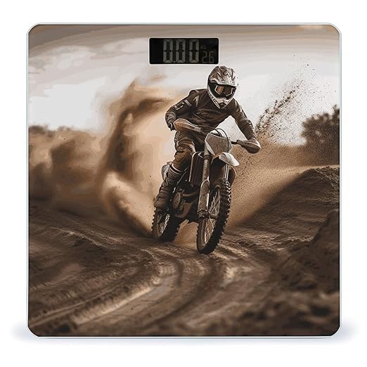 Digital Bathroom Scale for Body Weight Scale with Bright LCD Display High Accuracy Step-On Technology Auto On/Off Motocross Digital Scales 400 Lbs /180kg