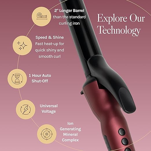 Bio Ionic Long Barrel Curling Iron with Moisture Heat Technology &amp NanoIonic MX Versatile Curling Wand - Multiple Barrel Sizes for Tight Classic Loose &amp Soft Curls