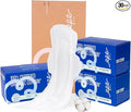 100% Organic Super Long Overnight Pads with Wings Extra Heavy Sanitary Pad for Women Ultimate Absorbency Ultra Thin Extra Coverage Cotton Period Menstrual Pads (Extra Long Overnight Size 6 30ct)