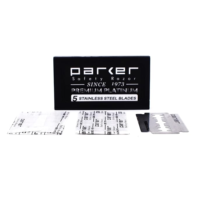 The Parker Variant OPEN COMB ADJUSTABLE Double Edge Safety Razor and 105 Blade Bundle (GRAPHITE)