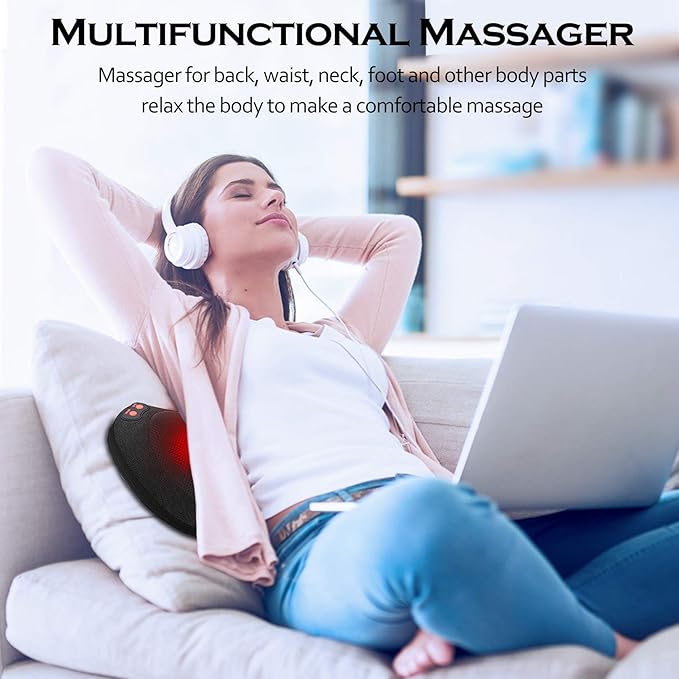 Papillon Back Massager with HeatShiatsu Neck Massager Pillow for BackNeckShoulderFoot &amp Lower Back Pain ReliefElectric Kneading Massager Gifts for Women/Men/Dad/Mom/Fathers Day/Mothers Day