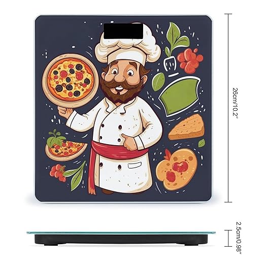 Digital Bathroom Scale for Body Weight Scale with Bright LCD Display High Accuracy Step-On Technology Auto On/Off Chef Pizza Digital Scales 400 Lbs /180kg