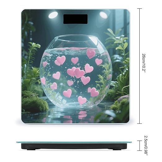 Sea of Heart Weight Scale Cute Bathroom Scale for Body Highly Accurate Digital Weighing Machine for People Compact LCD Display Scales with Sturdy Toughened Glass Scales