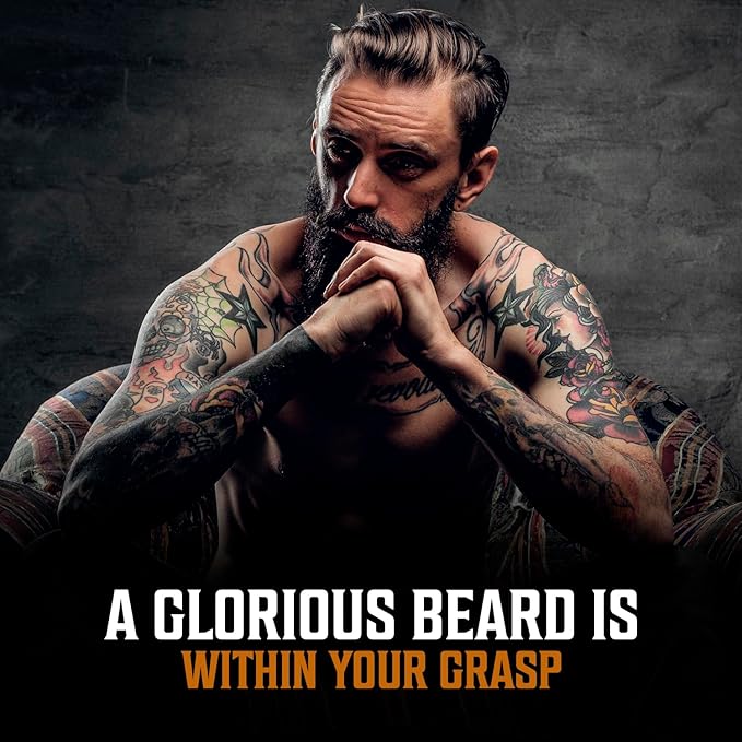 Viking Revolution - Ultimate Beard Kit Coffee and Whiskey - Beard Grooming Kit for Men with Beard Brush Beard Comb Beard Balm Beard Oil Beard and Moustache Scissors - Husband Gifts for Men