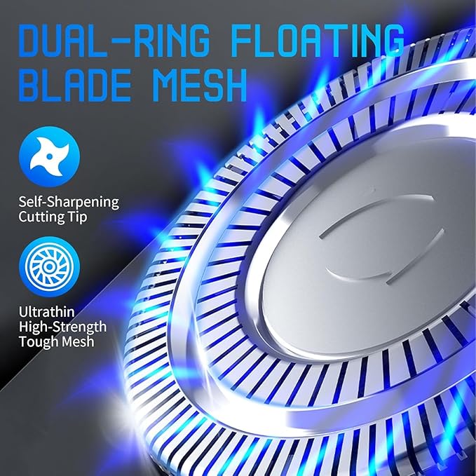 Snapbuy Electric Razor for Men Snapbuy Electric Razor Pro of Father 4D Floating Head Rotary Shaver2025 New Electri c Shaver with LCD Display &amp Quiet Motor IPX7 Waterproof (Blue)