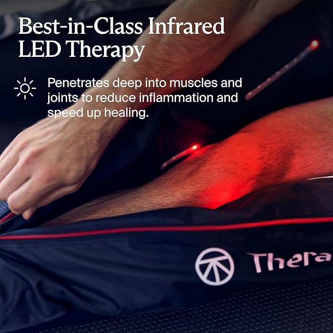 Therabody JetBoots PRO Plus - Wireless Compression Boots with Vibration &amp Light Therapy - Muscle Recovery Pneumatic Leg Compression Sleeve to Recover Faster Relieve Muscle &amp Joint Pain (Regu