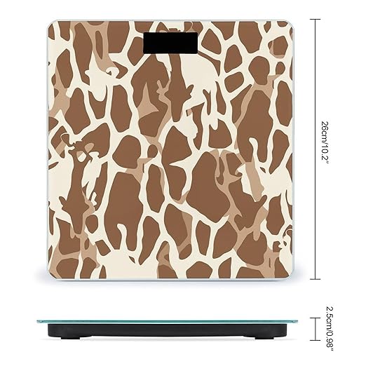 Giraffe Print Smart Scale for Body Weight Accurate Bathroom Scale with LED Display Digital Weight Scales Weighing Machine High Precision Scales for Bath Home