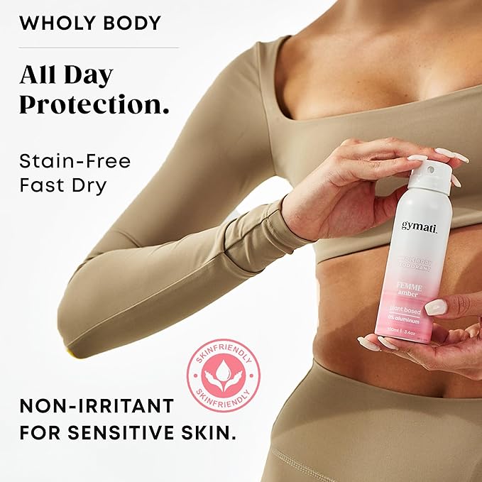 Gymati Natural Deodorant Body Spray – Aluminum-Free Plant-Based Blend with Aloe &amp Zinc Long-Lasting Odor Protection Luxury-Inspired Scent Women Pack of 3