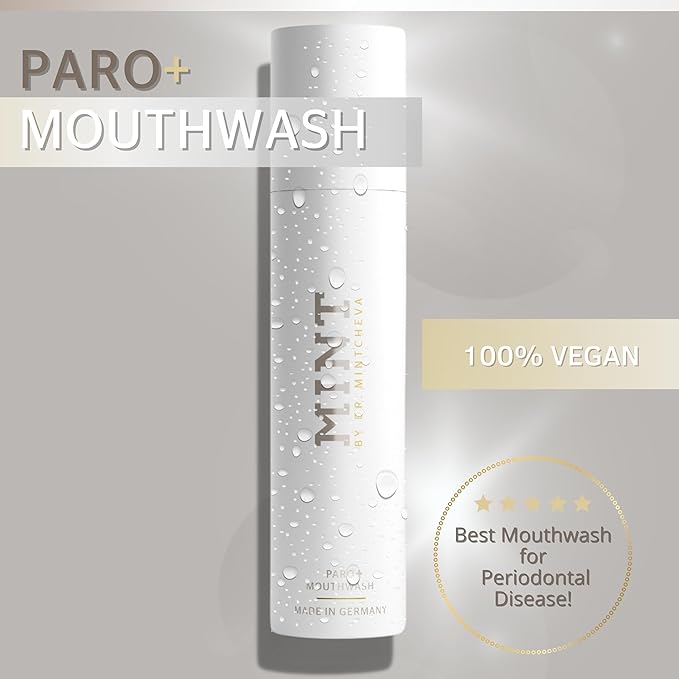 Mint PARO+ mouthwash - Innovative Formula - Care for Teeth and Gums - Against periodontal Disease Gum Irritation Bleeding Gums - by Dr. Mintcheva
