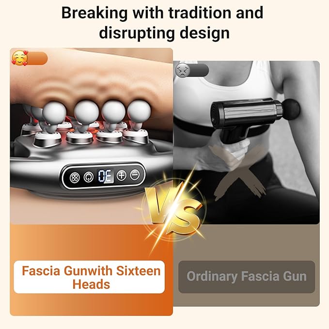 16-Head Massage Gun Deep Tissue for Deep Tissue Back Shoulders Legs Pain Relief Valentine's Day Gifts Massage Gun Set Neck Massager with 16 Heads