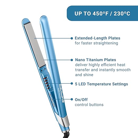 Nano Titanium Ultra-Sleek Hair Straightener Flat Iron for All Hair Types