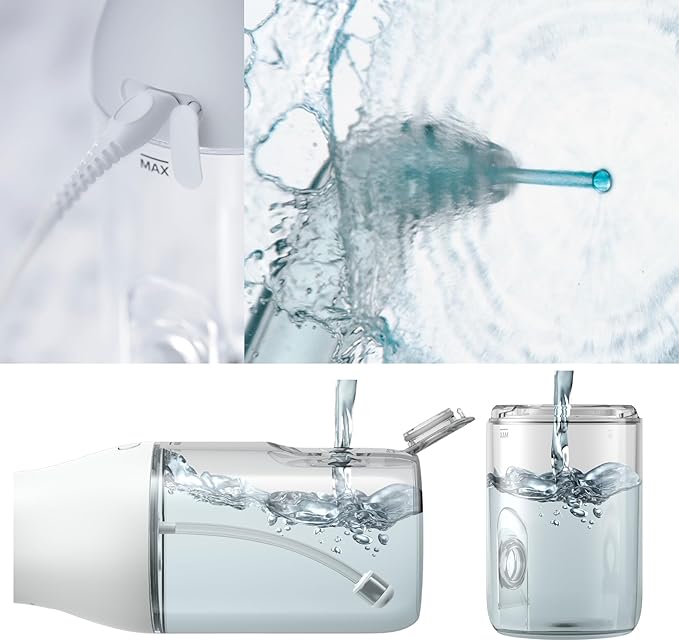 Philips Sonicare Water Flosser Cordless – Rechargeable Power Dental Waterflosser for Teeth Portable Oral Irrigator with 3 Intensity Settings 360° Rotating Nozzle – (Mint)