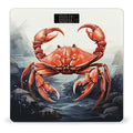 Red Crab Sea Bathroom Scale Automatic Power On/Off Body Scales LCD Backlight Display Square Digital Scale Rounded Corners Bathroom Scales for Home Bedrooms