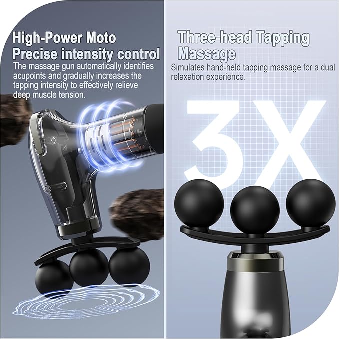 Massage Gun with Upgraded Extension Handle Massage Gun Deep Tissue - Back Massager for Pain Relief Deep Tissue Muscles/Neck/Shoulders/Waist/Legs Massager 5 Replaceable Heads &amp 9 Speed Levels