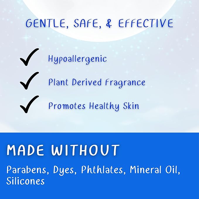 Kids Body Wash – Plant Based Gentle Moisturizer with Shea Butter – Safe for Sensitive Skin – Moonlight Mist – 3 Pack (8 oz Each)