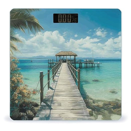 Tropical Pier Smart Scale for Body Weight Accurate Bathroom Scale with LED Display Digital Weight Scales Weighing Machine High Precision Scales for Bath Home