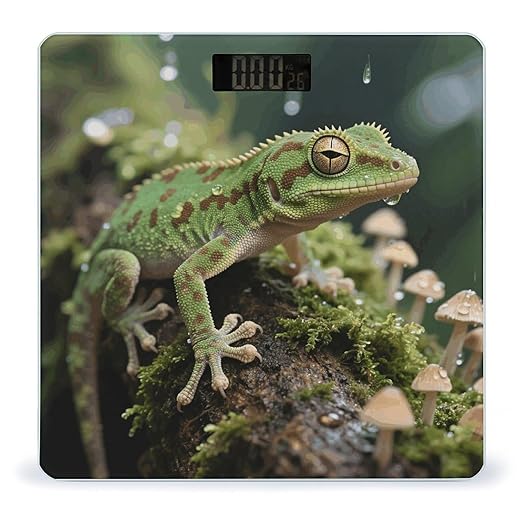 Crested Gecko Scale for Body Weight Sturdy Tempered Glass Weighing Scales with LCD Display Accurate Digital Bathroom Scale Convenient Body Fat Smart Scales Easy Read