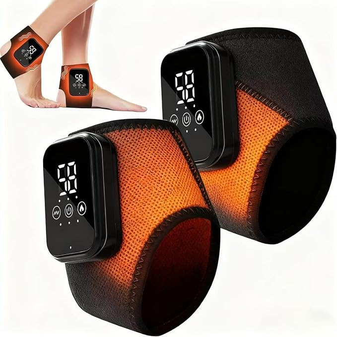 2PCS Wireless Foot Massager Updated with Three Types of Heating Three in one Vibration Heating to Promote Blood Circulation Used for Home/Office/Travel Wireless Portable Foot Massager (Black)