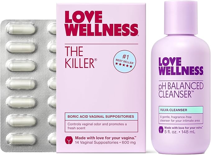 Love Wellness pH Balancing Cleanser &amp The Killer | Feminine Balance Duo | Supports Balanced pH Intimate Health &amp Hygiene