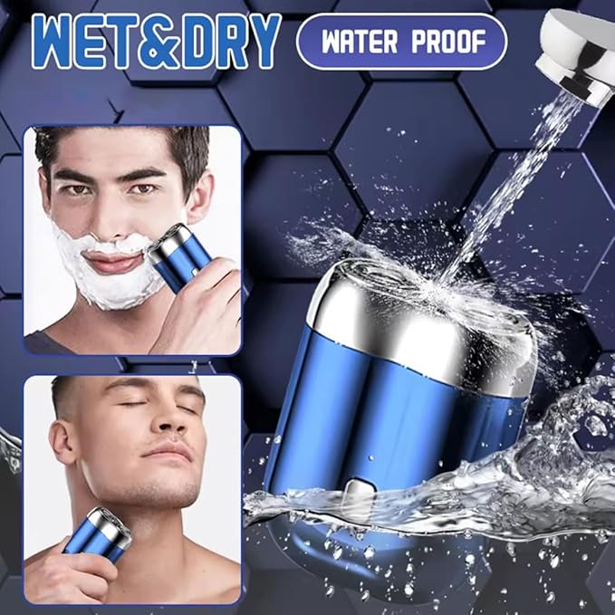 Mini Electric Shaver IPX-7 Waterproof Razor Portable Mini Electric Men's Shaver (Green)