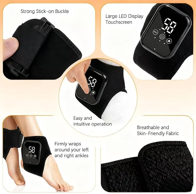 2PCS Wireless Foot Massager Updated with Three Types of Heating Three in one Vibration Heating to Promote Blood Circulation Used for Home/Office/Travel Wireless Portable Foot Massager (Black)