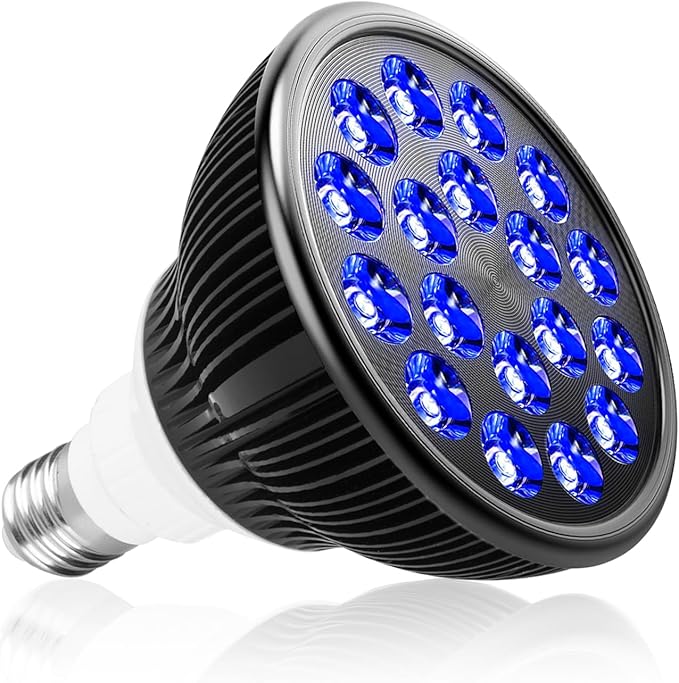 Blue Light Therapy Bulb 18 LEDs Blue Light Therapy Lamp for Face and Body High Irradiance Large Coverage Area (Only Bulb)