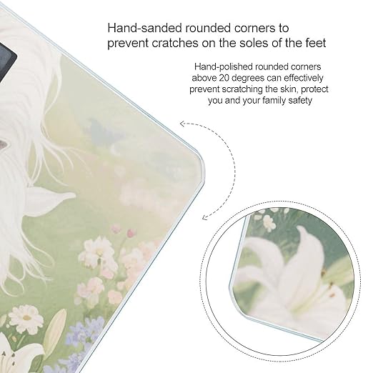 White Horse Weight Scale Large Digital Bathroom Scales with Bright LED Display Non Slip Digital Scale and Step On Fashion Weighing Machine for Body