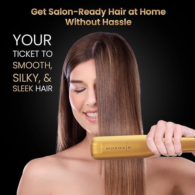 MOEHAIR Professional Titanium Ionic Flat Iron Hair Straightener for Straightening Waving Curling &amp Flip | 1.5 Ceramic Floating Plates | Adjustable Temperature | Auto Shut Off | for All Hair Ty