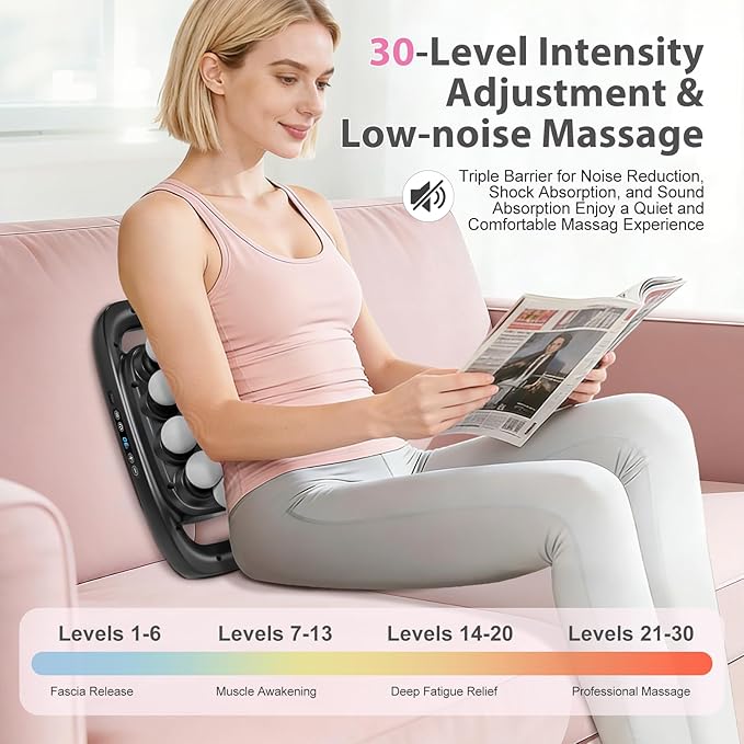 20-Head Massage Gun Set Deep Tissue Portable Percussion Massager with 3 Modes &amp 30 Intensities Muscle Massager for Legs Waist Back Pain Relief Quiet Electric Massage Tool for Home &amp Gym