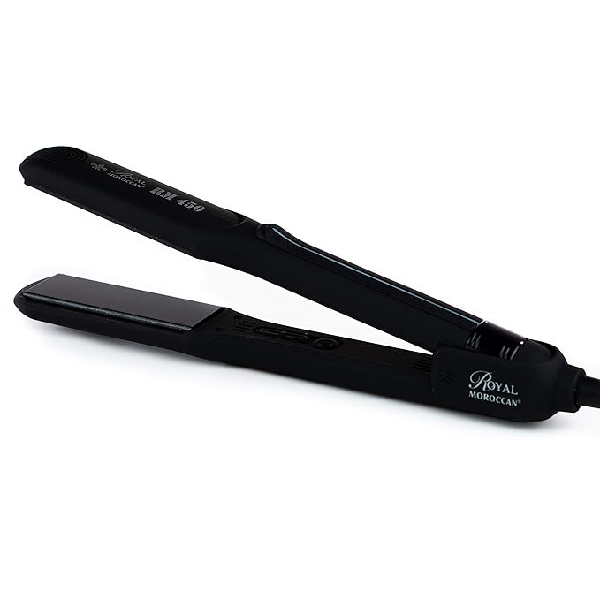 1“ Ceramic Tourmaline Ionic Flat Iron Hair Straightener for Women | Dual Voltage Flat Iron for Hair 450 Max | Professional Hair Straightener Made in Italy | 110 V – 240V