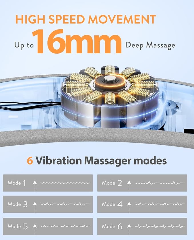Portable Heating Pad for Period Cramps: Cordless Menstrual Heating Pad with 6 Heat Levels and 6 Massage Modes 3s Fast Heating Gift for Women and Girl(Blue)
