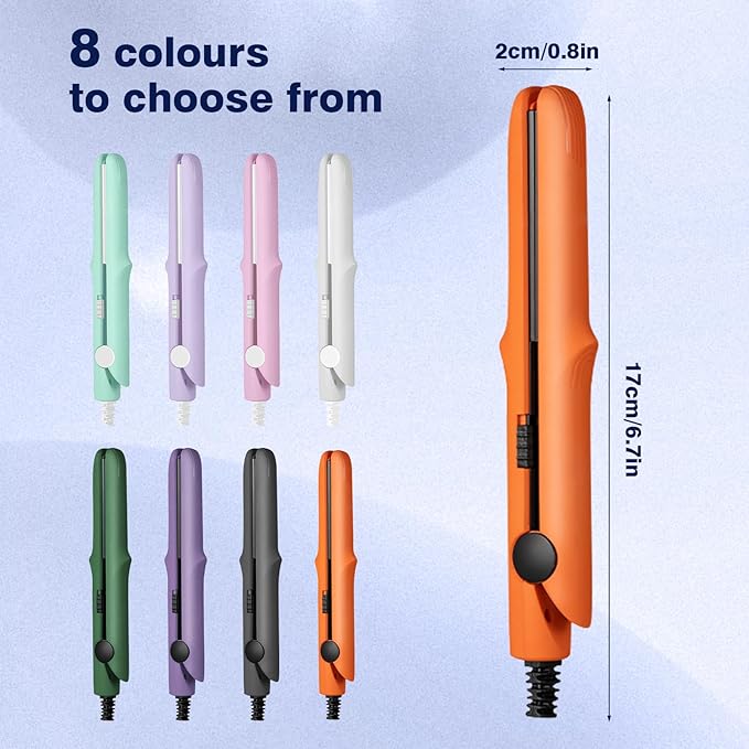 Mini Dual Purpose Curling Iron 2025 New Straight and Curly Dual-Purpose Curling Rod Portable Travel Curling Wand for Women Automatic Curling Iron for All Hair Types (Pink)